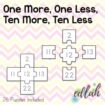 Preview of One More, One Less, Ten More, Ten Less Puzzle Game