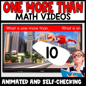 Preview of One More Than a Number up to 20 Math Videos Animated Whiteboard Early Finishers