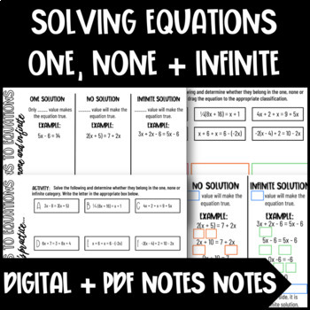 One None And Infinite Solutions Digital Notes By Smart Pug Teaching