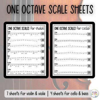 Preview of One Octave Scale Sheets