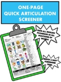 One-Page Articulation Screener; Speech Sound Disorder Iden