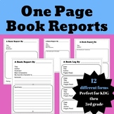 One Page Book Report Forms