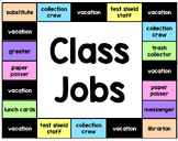 One Page Class Homeroom Jobs Chart - Editable with Color Options