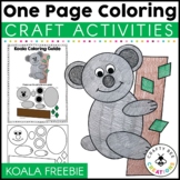 One Page Crafts | Koala Craft | Coloring Page Activity l D