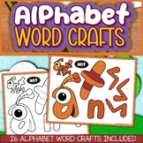 One Page Cut and Paste Alphabet Word Crafts - 26 Different