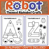 One Page Cut and Paste Robot Alphabet Crafts - 26 Differen