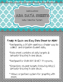 One Page Daily ABA Data Sheet- Using ABLLS