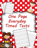 One Page Everyday Timed Tests Multiplication and Division 