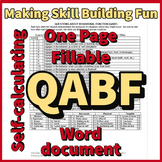 One-Page Fillable Self-Calculating Digital QABF Form for E