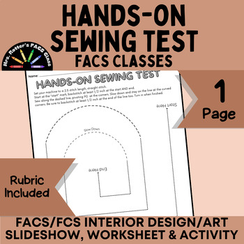 Preview of One-Page Hands-On Sewing Skills Test - Clothing, Fashion or Textiles class FACS