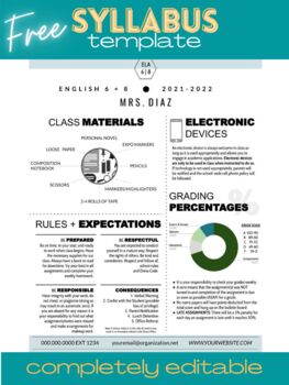 Preview of One-Page Infographic Syllabus