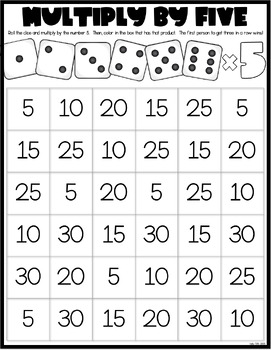 One Page Multiplication Games by Hello Fifth | TPT