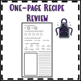 One Page Recipe Review Special Education