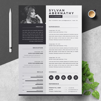Preview of One Page Resume / CV Template | UI / UX Designer