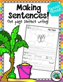 One Page Sentence Writing Process/Summer Theme