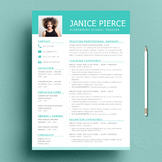 One Page Teacher Resume Template and Matching Cover Letter