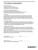 One-Page Tutor Agreement Template - templatesgo
