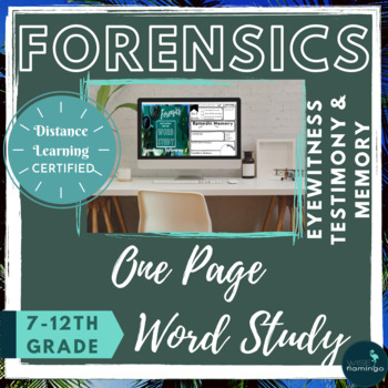 Preview of EYEWITNESS TESTIMONY and MEMORY Forensics One Page Vocabulary Word Study