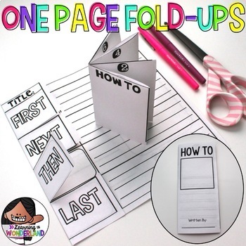 Preview of One Page Writing Fold Ups | Writing Activities | How Tos | All Abouts