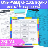 One Pager | Choice Board | Novel One Pager