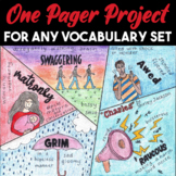 One Pager Activity for Any Set of Vocabulary Words | One-P