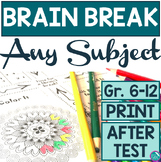 Brain Break Activity After Test or Quiz Mindfulness SEL Sc