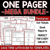 One Pager Mega Bundle - Book Reports - Exit Tickets