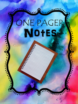 Preview of One Pager Notes