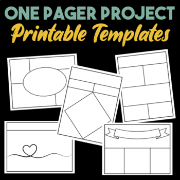 One Pager Project 25 Printable Templates for One Pagers TpT
