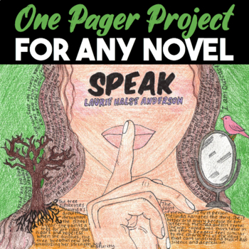 Preview of One Pager Project for Any Novel — Literary Analysis and Summary One-Pagers