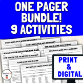 Print & Digital One Pager Bundle for Books, Plays, Current