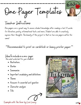 Preview of One Pager Templates