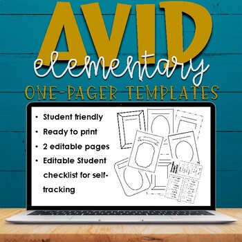 Preview of One-Pager Templates-AVID Elementary