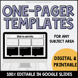 One Pager Templates Digital & Printable - Editable Directi