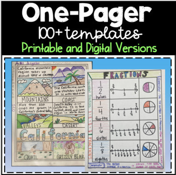Preview of One-Pager Templates--Over 100 Different Templates--PDF and Digital-Google Slides