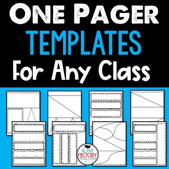 Preview of One Pager Templates for Any Class