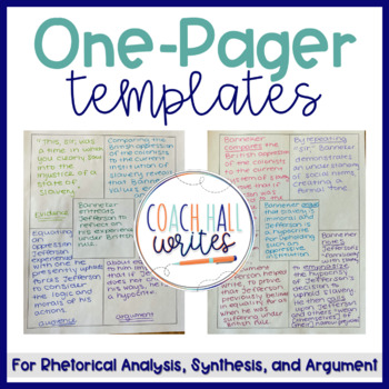 Preview of One-Pager Templates for Nonfiction Texts