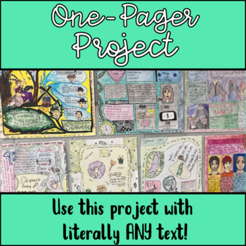 Preview of One-Pager Text Analysis Project with Rubric - Creative Literary Study Lesson