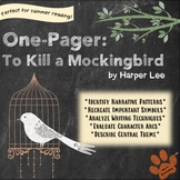 One-Pager: To Kill a Mockingbird Middle High School Novel 