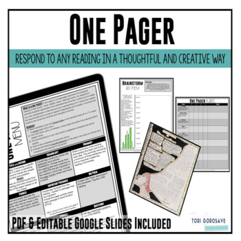 Preview of One Pager - use with ANY text | DIGITAL & PRINT