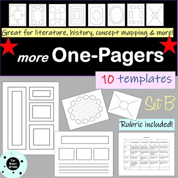 Preview of One Pagers - 10 Templates plus Rubric - Great for Back to School - Any Subject!