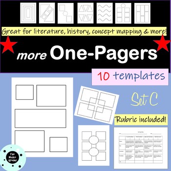 Preview of One Pagers - 10 Templates plus Rubric - Great for Back to School - Any Subject!
