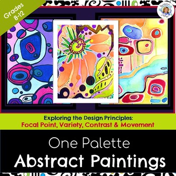 Preview of One Palette Abstract Painting Focal Point Middle School High School Visual Arts