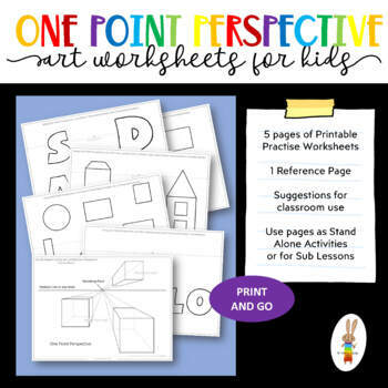 Preview of One Point Perspective Art Worksheets