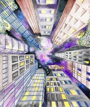 1 point perspective city drawing