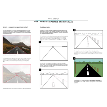 One Point Perspective Drawing Task by Paul Rogers' Resources | TPT