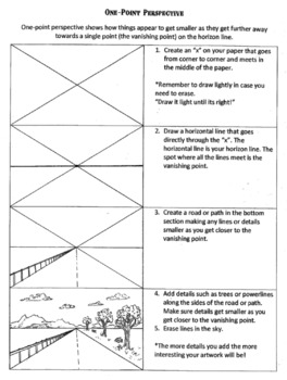One-Point Perspective Worksheet. Help students learn 1-Point Perspective!