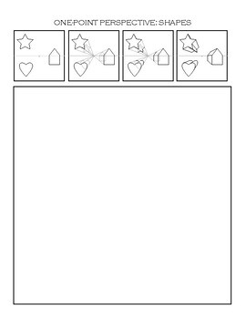One Point Perspective Worksheet Shapes By Dawn Pedersen Artist Tpt