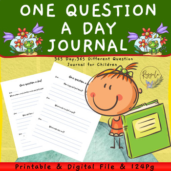 Preview of One Question a Day Journal for Children, Daily Journal for kids , Summer Journal