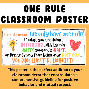 Preview of One Rule Classroom Poster